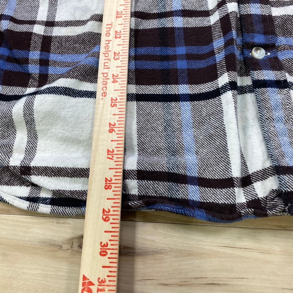 Banana Republic Flannel Shirt Mens L Heritage Cotton Standard Fit Plaid Brown - Picture 6 of 9